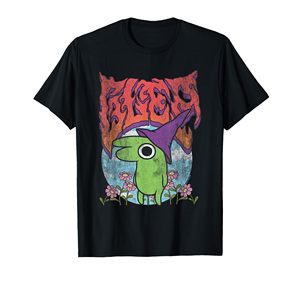 Camiseta de manga corta con estampado de dibujos animados de flores de metal pesado vintage de Smiling Friends Glep, de algodón y poliéster - Product Image 1