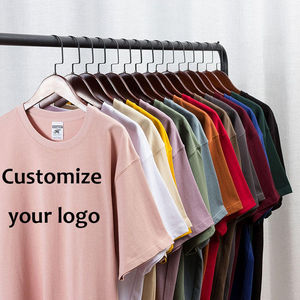 Venta al por mayor de encargo de peso pesado de gran tamaño Camiseta para los hombres de cuello redondo 100% algodón lienzo de buena calidad - Product Image 4