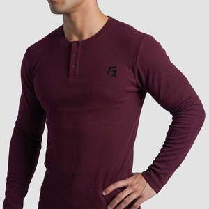 <b>Cloud</b> Slim Fit Casual Maroon Warm Tee Plain Dyed Shirt - Product Image 4