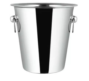 Cubo de hielo pulido de champán de hielo elegante para Barware Enfriador de vino y enfriador Cubo de hielo de metal con asas de estilo de anillo - Product Image 1