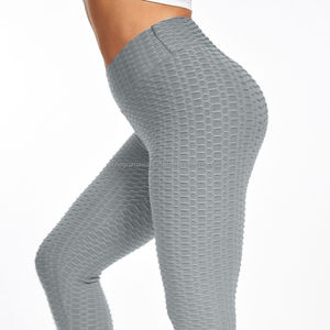 Leggings sportifs taille haute sans coutures respirants pour femmes, effet galbant, en Spandex/Polyester/Coton, pour la gym, le yoga et la course à pied - Product Image 4