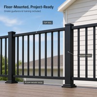 Système de garde-corps moderne en aluminium thermolaqué, kit de main courante pour terrasse, balcon, escalier, véranda