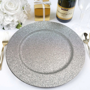 Best Selling Silver Charger Plate Home <b>Decorative</b> <b>Items</b> Table Ornaments Tableware Round Charger Plates and Place Mats - Product Image 6