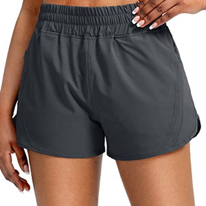 Short de course pour femme avec poches zippées Short de sport athlétique à taille haute - Product Image 3