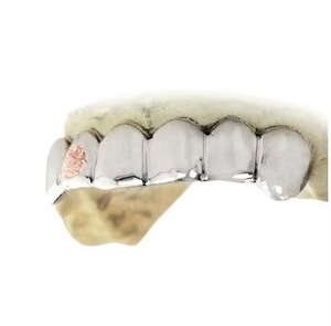 High Quality 925 Sterling <b>Silver</b> Single Cap Grillz Fashionable Customizable Hip Hop Jewelry with Moissanite Stone on Sale - Product Image 4