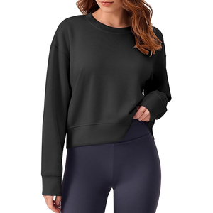 Sudadera estampada transpirable para mujer, sudaderas informales con hombros caídos para mujer, camisa suave de manga larga holgada - Product Image 1