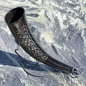 Hand Made Customized Natural Handcrafted Eco friendly Polished Viking Drinking Horn For Home Restaurant And Hotel Agate