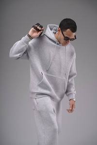 Conjunto Deportivo de Dos Piezas para Hombre, Sudadera con Capucha y Pantalones de Felpa Extra Grandes, Transpirable para Uso Diario Informal - Product Image 3
