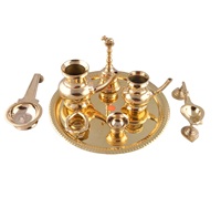 Traditionnel hindou religieux en laiton Puja Thali fantaisie thème conception en relief plaque en métal pour Pooja Arti décoration de la maison Diwali cadeau