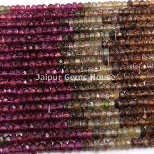 Venta caliente mejor calidad 3-4mm Natural Tdra zafiro facetado Rondelle forma cuentas de piedras preciosas para pulsera Fabricación de joyas piedra - Product Image 4