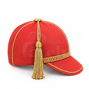 Chapeau d'honneur élégant, couvre-chef cérémoniel traditionnel et formel avec bande, passepoil fin et pompon, conception personnalisée pour présentation - Product Image 4