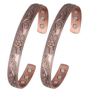 Fancy Magnetic <b>Copper</b> Bracelet with Steel Wire Wearing It Has Health Benefits Magnetic Therapy <b>Copper</b> Cuff Bracelet - Product Image 6