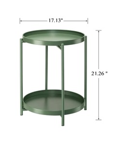 Fer Simple Petite Table À Thé Petit Appartement Creative Petite Table Ronde Étagère De Rangement Salon Chambre Canapé Côté Table Basse - Product Image 4