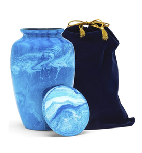 Urnes de conception les plus tendances pour les cendres humaines Nouveau design d'urnes de crémation en métal faites à la main avec finition naturelle au prix de gros - Product Image 1