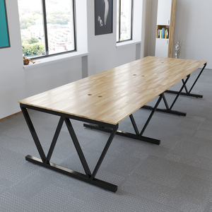 HBVC013-VConcept Modular Freestanding 3D Minimalist Design 6-Person 360x120 Cluster Workstation Iron Foot Assembly - Product Image 1