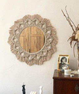 Macrame Wall <b>Hanging</b> <b>Mirror</b> , Bedroom Decor Gift , Boho <b>Mirror</b> - Product Image 1