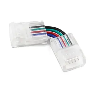 Factory Price Dual Side 10mm Cable To Board Crystal 5Pin RGBW Led Connector For 5050 Light Strip