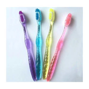 Diamant forme poignée matériel transparent couleur poignée brosse à dents avec caoutchouc souple OEM poignée brosse à dents jetable demi-transpa - Product Image 2