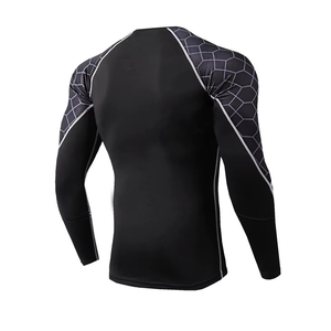 Ensemble de fitness respirant en spandex/nylon pour hommes avec t-shirt et collants, motif uni, confort et flexibilité pour la salle de sport, la course à pied et le yoga - Product Image 3
