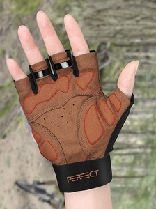 Gants de sport demi-doigt à forte demande en cuir microfibre matériel unisexe Gym Fitness haltérophilie entraînement antidérapant respirant - Product Image 2