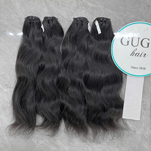 Extensiones de Cabello Humano Virgen Remy Vietnamita 100% GUGU HAIR, Doble Trama, Ondulado Natural, Encaje Transparente, 100g MOQ - Product Image 1