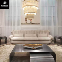 Luxuriöses Design Weißes Samt-Sofa Hotel Villa Apartment Wohnzimmermöbel Gepolstertes Sofa Nach Maß