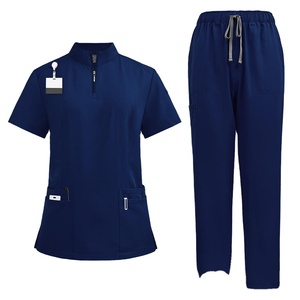 Uniformes Médicos Personalizados 2026, Blusas de Manga Corta con Cuello en V para Hombres, Uniformes de Hospital con Bolsillos para Doctores y Enfermeras - Product Image 1