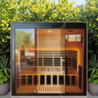 En Stock Livraison Immédiate Nouveau Design Sauna Infrarouge à Vapeur 2 Personnes Cabine de Sauna Infrarouge Hammam Bois Extérieur