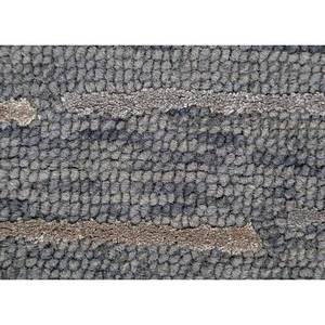 พรมทอมือ Tra-14749 ทำจากขนสัตว์และใยวิสโคส ลายทางสีเทาและสีดำ สำหรับใช้ในบ้าน คอลเลคชั่น Pathways - Product Image 3