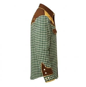 Camisa Vaquera Occidental Unisex Personalizada OEM, Estilo Vintage, Corte Ajustado, con Ribete en Contraste, Manga Larga, Bordada, Estilo Rodeo - Product Image 2