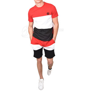 New Summer <b>Men's</b> Casual Knitted Solid 2PC <b>Set</b> <b>Short</b> Sleeve T-shirt <b>and</b> <b>Shorts</b> - Product Image 1