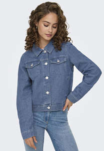 Venta al por mayor azul claro de mezclilla de las mujeres OEM chaqueta de mezclilla bolsillos entrepierna y cierre de botón diseñado para las mujeres para todas las estaciones comodidad - Product Image 6