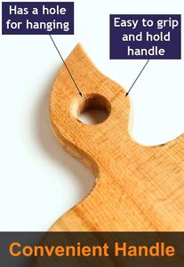 เขียงไม้เนื้อแข็งรูปแอปเปิ้ลมีด้ามจับสำหรับผลไม้มาใหม่กระดานขนมปังไม้ขนาดเล็ก - Product Image 5