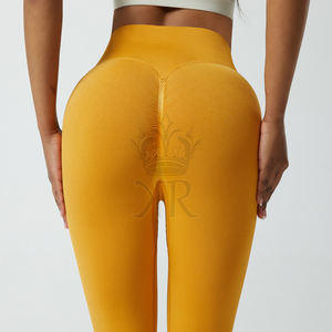 Pantalones de Yoga Deportivos Casuales Personalizados para Mujer, Leggings Transpirables de Color Sólido con Efecto Levanta Glúteos, Cintura Media y Logotipo Tejido - Product Image 2