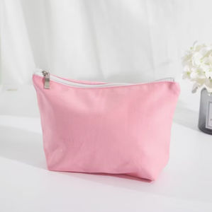 Bolsa de cosméticos de maquillaje de poliéster duradero Estuche cuadrado de moda con cremallera Logotipo personalizado para viajes-Bolsa de lona de algodón - Product Image 3