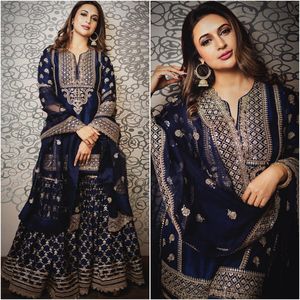 Sharara ชุดเดรสดีไซน์เนอร์,ชุดบูติคอลเลกชั่นสุดหรูสีสวยชุด Sharara พร้อม Kameez ยาว2022 - Product Image 4