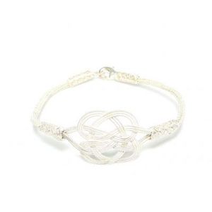 999 Sterling Silver Kazaziye <b>Love</b> Knot Tennis <b>Bracelet</b> White Fashion Accessory - Product Image 2