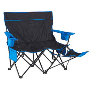 Sedia da Campeggio Pieghevole in Acciaio al Carbonio con Poggiapiedi, Borsa Termica e Tasca Laterale, <span class=keywords><strong>Poltrona</strong></span> da Spiaggia per Esterni - Product Image 3
