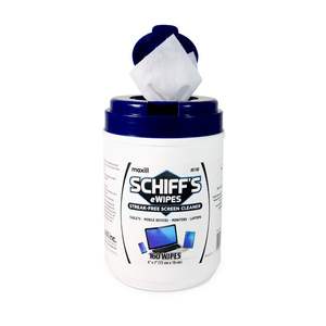 Toallitas de limpieza para pantallas y dispositivos electrónicos Schiffs eWipes sin rayas |   160 toallitas por tubo |   Toallitas de Limpieza Multiusos - Product Image 1
