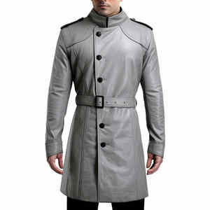 Top vente grande taille hommes en cuir Blazer confortable manteaux en cuir véritable pour l'hiver et l'automne fausse fourrure Accents - Product Image 1
