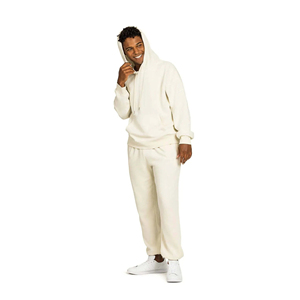 Men's Fitness Sportswear Two Piece Outfit Heavyweight Brushed Fleece Hoodie And <b>Sweatpants</b> <b>Set</b> Supplier - Product Image 4