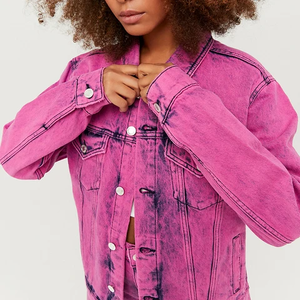 Chaqueta vaquera de alta calidad para mujer, pantalones vaqueros informales con chaqueta vaquera de manga larga azul medio para mujer de Color negro - Product Image 3