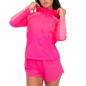 Custom Women's Sets Two Piece Windbreaker <b>Shorts</b> and Jacket Tracksuit Reflective <b>Zip</b> up Nylon Windbreaker <b>Short</b> Set 2026 - Product Image 3