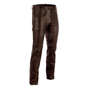 Eco Friendly Breathable Custom Made Men Leather Pants with Customized Logo Casual Style High Quality Custom Design - Product Image 2