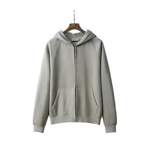 Sweats à capuche personnalisés 100% coton de couleur unie sweat à capuche zippé surdimensionné en éponge française sweats à capuche Streetwear en polaire pour hommes - Product Image 3