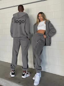 2025 alta calidad Terry Fleece chándal Jogger Set hombres personalizado Puff Impresión de dos piezas pantalones de chándal y conjunto de Sudadera con capucha - Product Image 3