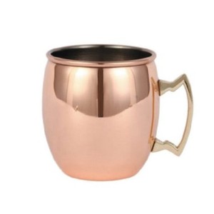 Mug en cuivre pur avec poignée pour Moscow Mule - Mug à bière en cuivre fait à la main 16 oz - Product Image 1