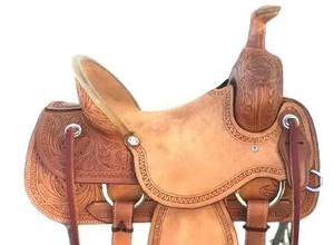 Selle d'équitation western classique avec construction robuste forme ergonomique et coussin de siège respirant cuir véritable Western - Product Image 4