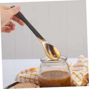 Cuillère en corne de buffle de qualité supérieure, écologique, avec finition miroir, manche long, pour la décoration de la cuisine, prix abordable, Inde - Product Image 2