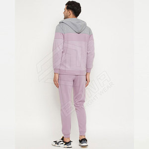 Chándal deportivo de algodón con logotipo personalizado hecho en fábrica con capucha para hombre con pantalón inferior ajustado - Product Image 2